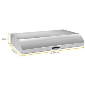 Whirlpool 30 in. Convertible Standard Style Range Hood with 560 CFM, 3 Fan Speeds & 2 Halogen Lights - Stainless Steel, , hires
