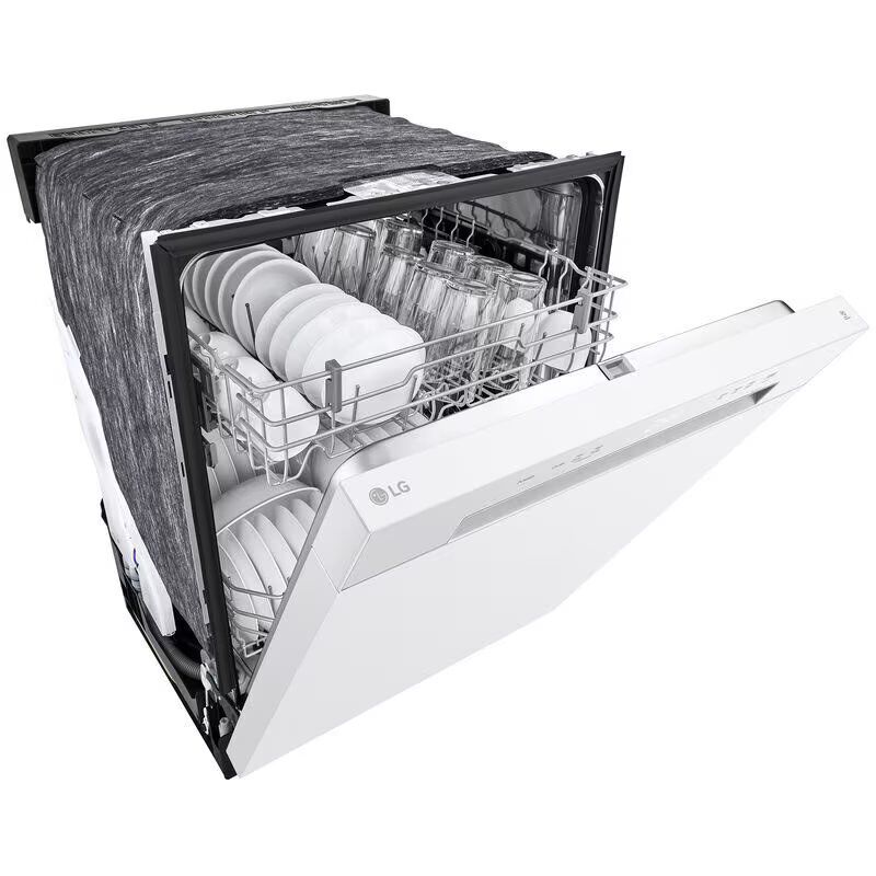 LG 24 in. Built-In Dishwasher with Front Control, 52 dBA Sound Level, 15 Place Settings & 5 Wash Cycles - White, , hires