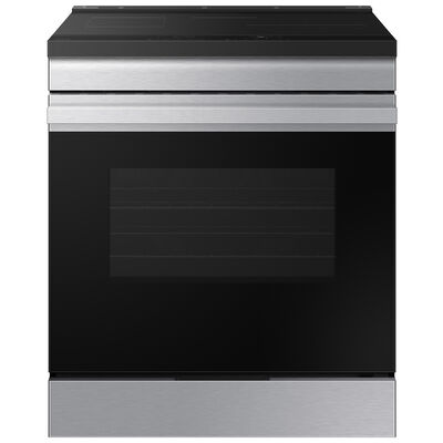 Samsung Bespoke 30 in. 6.3 cu. ft. Smart Oven Slide-In Electric Range with 4 Induction Zones - Stainless Steel | NSI6DG9100SR