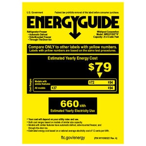 Whirlpool 33 in. 21.4 cu. ft. Side by Side Refrigerator with Ice & Water Dispenser - Black, Black, hires