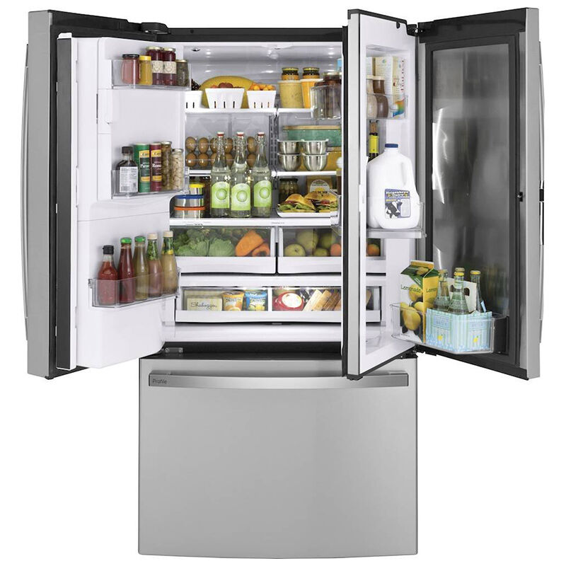 GE Profile 36 in. 27.7 cu. ft. French Door Refrigerator with External Ice & Water Dispenser - Stainless Steel, Stainless Steel, hires