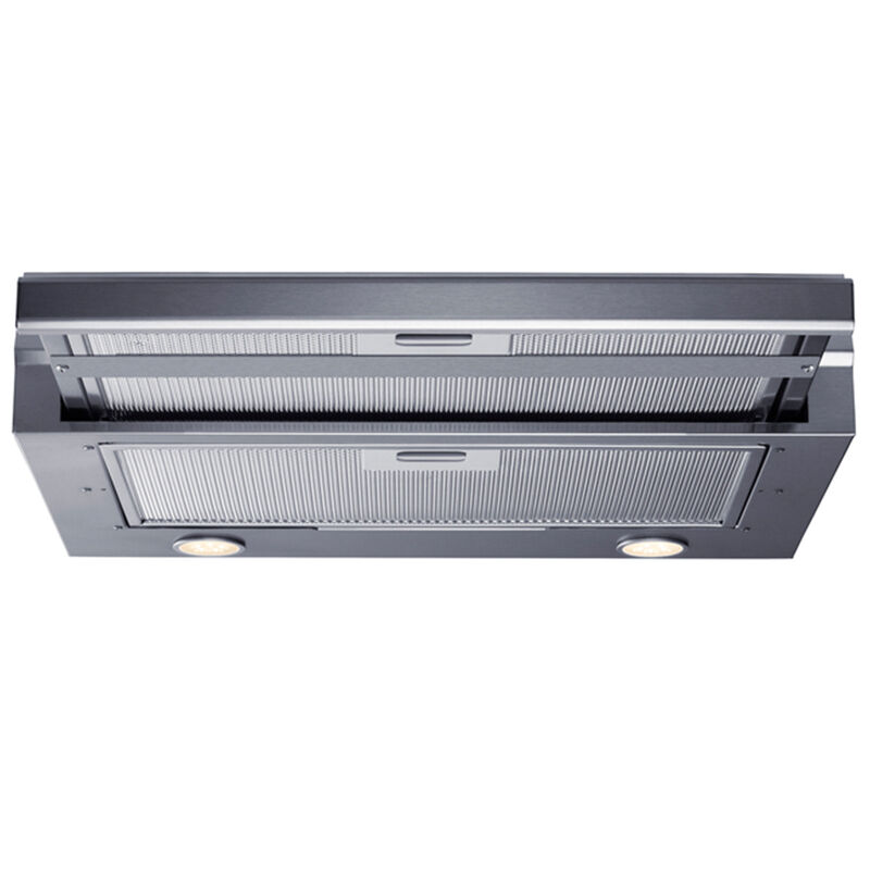 Summit 20 in. Ductless Slide-Out Style Range Hood with 2 Fan Speeds & 2 LED Lights - Stainless Steel, Stainless Steel, hires