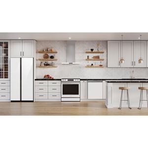 Samsung Bespoke 36 in. 28.0 cu. ft. Smart Side-by-Side Refrigerator with Internal Water Dispenser - White Glass, White Glass, hires