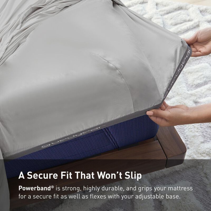 BEDGEAR Dri-Tec King / Cal King Size Sheet Set (Ideal for Adj. Bases) - Light Grey, , hires