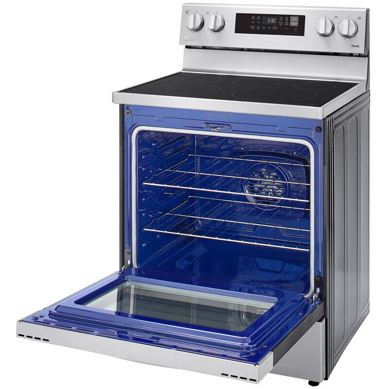 LG 30 in. 6.3 cu. ft. Smart Air Fry Standard Convection Electric Range with Radiant Burners - Stainless Steel, Stainless Steel, hires