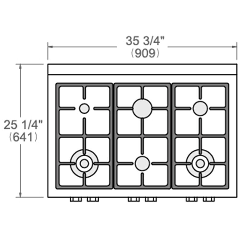 Bertazzoni Master Series 36 in. 6-Burner Natural Gas Rangetop with Simmer Burner & Power Burner - Stainless Steel, , hires