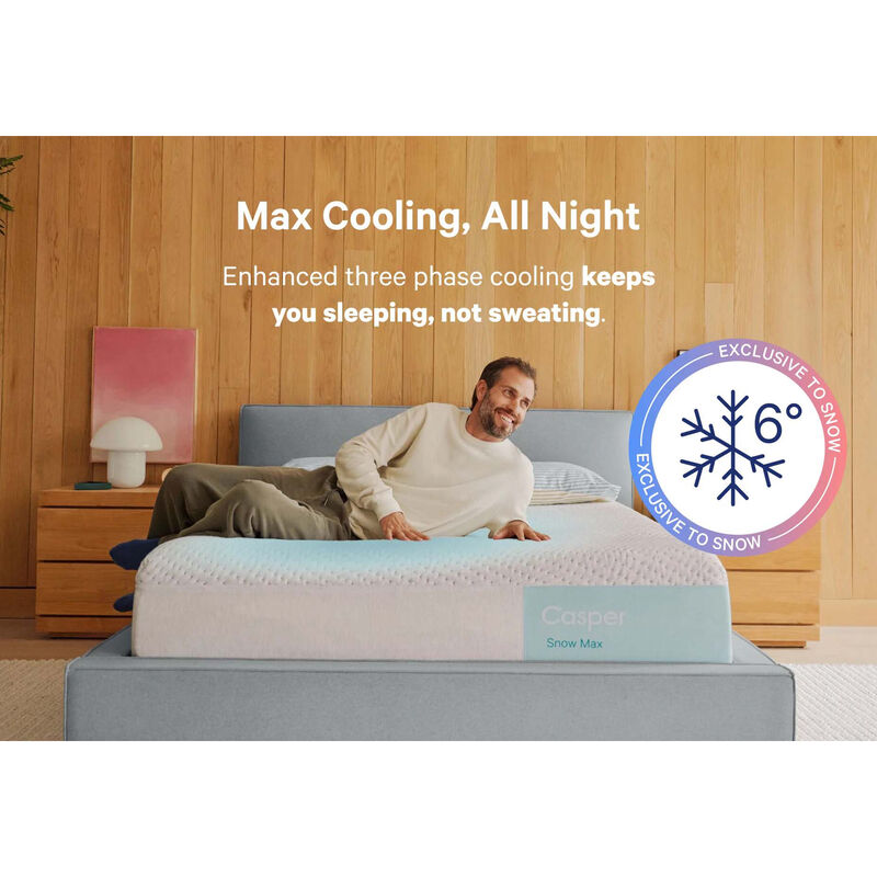 Casper Snow Max Cooling Medium Hybrid Queen Size Mattress, , hires