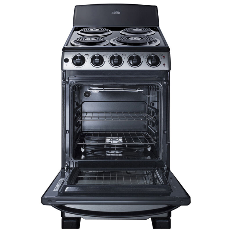 Summit 20 in. 2.3 cu. ft. Electric Range with Coil Burners - Stainless Steel, , hires