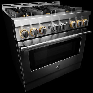 JennAir Rise Series 36 in. 5.1 cu. ft. Smart True European Convection Gas Range with 6 Sealed Burners - Stainless Steel, , hires