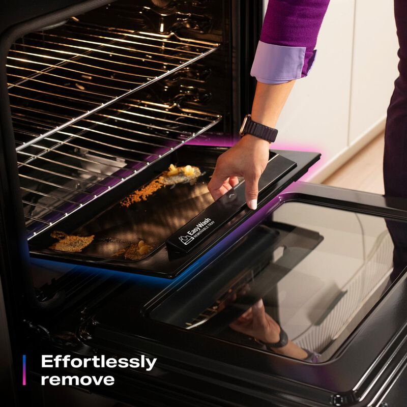 GE Profile 30 in. 5.3 cu. ft. Smart Air-Fry Standard Convection Electric Range with Radiant Burners - Fingerprint Resistant Stainless Steel, , hires
