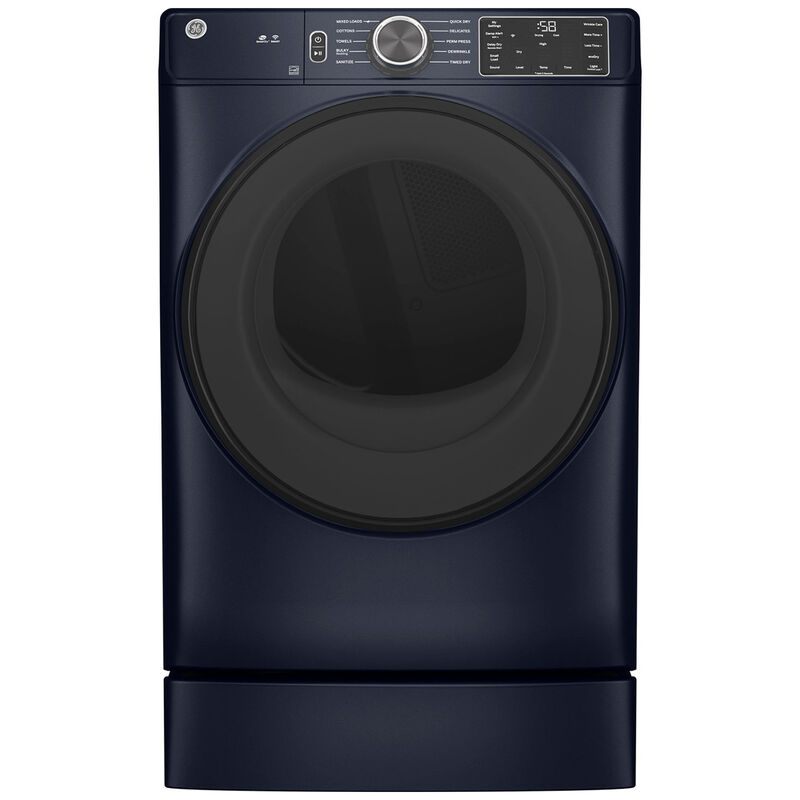 GE 28 in. 7.8 cu. ft. Smart Stackable Gas Dryer with Sanitize Cycle & Sensor Dry - Sapphire Blue, Sapphire Blue, hires