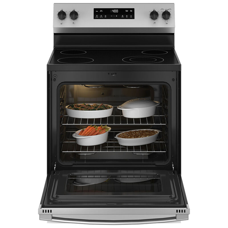 GE 400 Series 30 in. 5.3 cu. ft. Oven Freestanding Electric Range with 4 Radiant Burners - Stainless Steel, Stainless Steel, hires