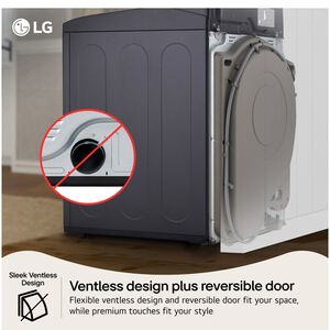 LG 27 in. 7.3 cu. ft. Smart Ventless Electric Dryer with Heat Pump & Sensor Dry - Matte Black, Matte Black, hires