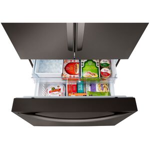 LG 36 in. 26.5 cu. ft. Smart Counter Depth French Door Refrigerator with Internal Water Dispenser - Black Stainless Steel, Black Stainless Steel, hires