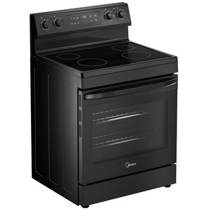 Midea 30 in. 6.3 cu. ft. Electric Range with Radiant Burners - Black, Black, hires