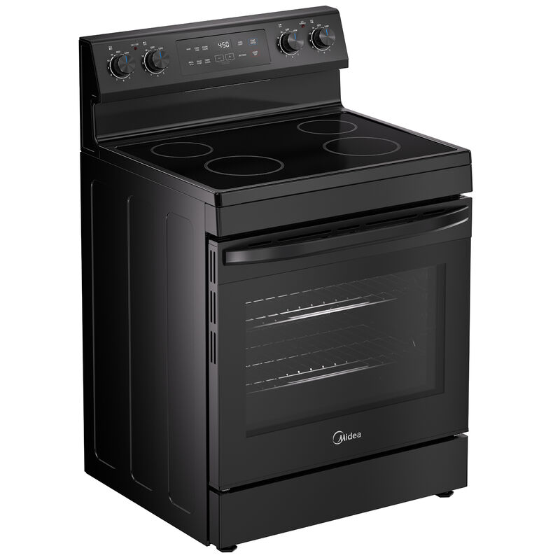 Midea 30 in. 6.3 cu. ft. Electric Range with Radiant Burners - Black, Black, hires