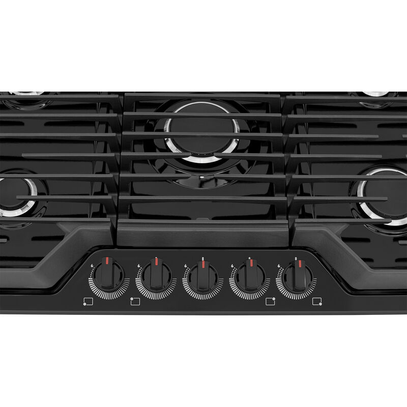 Frigidaire Gallery 36 in. 5-Burner Natural Gas Cooktop with Simmer Burner & Power Burner - Black, Black, hires
