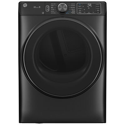 GE 28 in. 7.8 cu. ft. Smart Stackable Electric Dryer with Sensor Dry, Sanitize & Steam Cycle - Carbon Graphite | GFD65ESPVDS