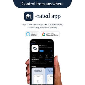 Windmill 6,000 BTU 115V Smart Window Air Conditioner with 3 Fan Speeds, Sleep Mode & Remote Control - White, , hires