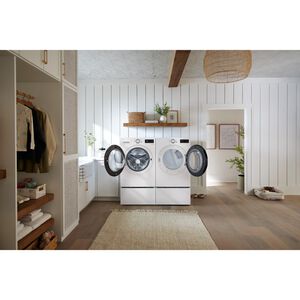 LG 27 in. 5.0 cu. ft. Smart Stackable Front Load Washer with TurboWash 360, AI DD Built-In Intelligence, Sanitize & Steam Cycle - Alpine White, , hires