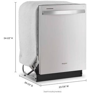 Whirlpool 24 in. Top Control Dishwasher with 55 dBa Sound Level - Monochromatic Stainless Steel, , hires