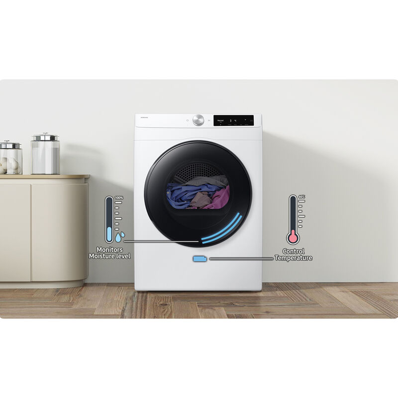 Samsung 24 in. 4.0 cu. ft. Smart Stackable Electric Dryer with Sensor Dry & Sanitize Cycle - White, , hires