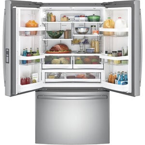 GE 36 in. 28.7 cu. ft. French Door Refrigerator with Ice Maker - Fingerprint Resistant Stainless, Fingerprint Resistant Stainless, hires
