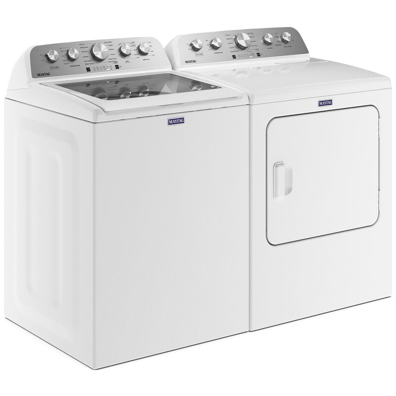 Maytag 28 in. 4.8 cu. ft. Top Load Washer with Extra Power Button - White, White, hires
