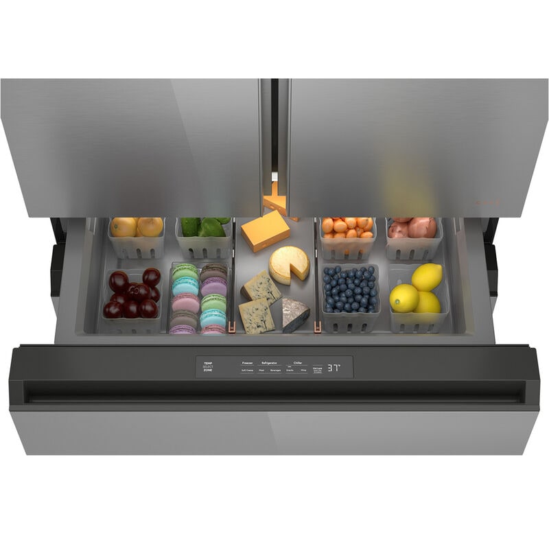 Cafe 36 in. 28.7 cu. ft. Smart 4-Door French Door Refrigerator with Internal Water Dispenser - Platinum Glass, Platinum Glass, hires