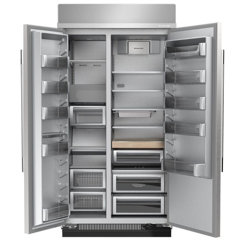 KitchenAid 48 in. 30.0 cu. ft. Built-In Counter Depth Side-by-Side Refrigerator with Ice Maker - Stainless Steel with PrintShield Finish, Stainless Steel with PrintShield Finish, hires