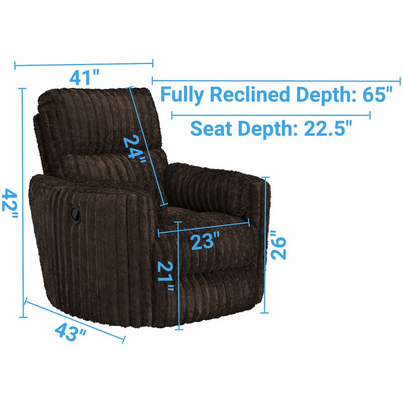 Catnapper Daydream Swivel Glider Recliner - Chocolate, Chocolate, hires