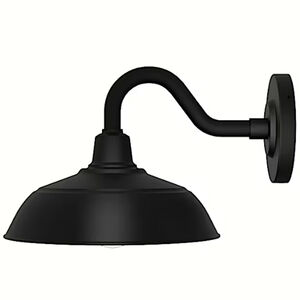 Hunter Mill Valley Rustic Modern Metal Dome Outdoor Small Wall Light - Matte Black, , hires
