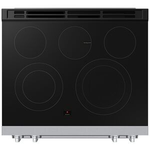 Samsung Bespoke 30 in. 6.3 cu. ft. Smart Air-Fry True European Convection Slide-In Range with Radiant Burners - White Glass, White Glass, hires