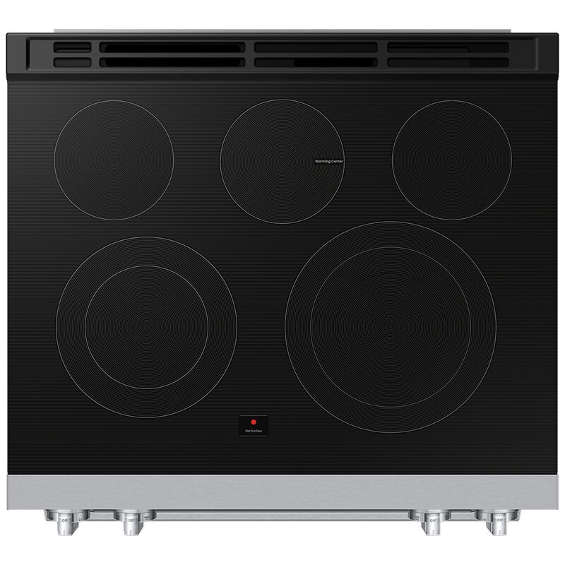 Samsung Bespoke 30 in. 6.3 cu. ft. Smart Air-Fry True European Convection Slide-In Range with Radiant Burners - White Glass, White Glass, hires