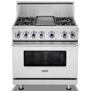 Viking 7 Series 36 in. 5.6 cu. ft. True European Convection Dual Fuel Range with 6 Sealed Burners - Stainless Steel, , hires