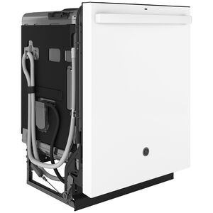 GE 24 in. Top Control Flush-Mount Dishwasher with 45 dBa Sound Level, 3rd-Rack & Dry Boost - White, White, hires