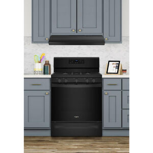 Whirlpool 30 in. Standard Style Range Hood with 2 Speed Settings, 190 CFM, Ductless Venting & Incandescent Light - Black, , hires