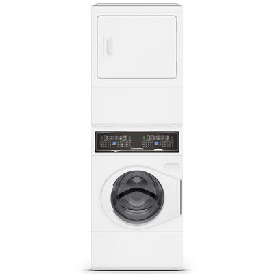 Speed Queen SF7 27 in. 3.5 cu. ft. Electric Front Load Laundry Center with Pet Plus Flea Cycle, Sensor Dry, Sanitize with Oxi & Steam Cycle - White | SF7008WE