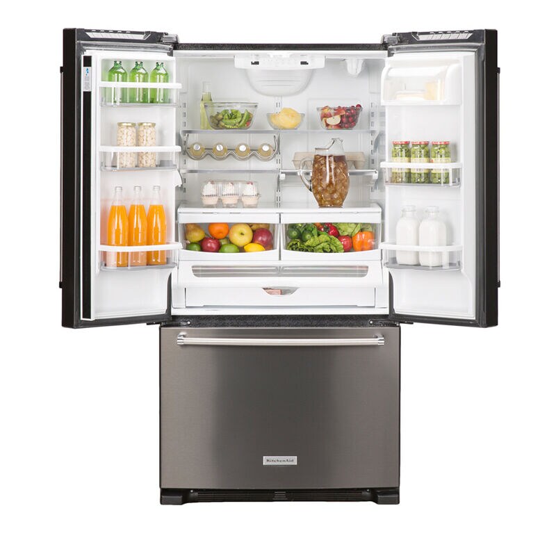 KitchenAid 36 in. 25.1 cu. ft. French Door Refrigerator with Internal Water Dispenser - Black Stainless Steel with PrintShield Finish, Black Stainless Steel with PrintShield Finish, hires