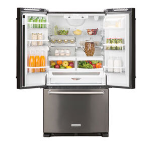 KitchenAid 36 in. 25.2 cu. ft. French Door Refrigerator with Internal Filtered Water Dispenser - Black Stainless, Black Stainless, hires