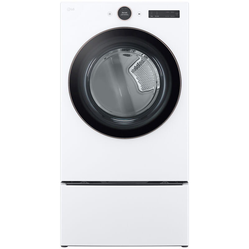 LG 27 in. 7.4 cu. ft. Smart Stackable Electric Dryer with AI Sensor Dry, TurboSteam, Sanitize & Steam Cycle - White, White, hires
