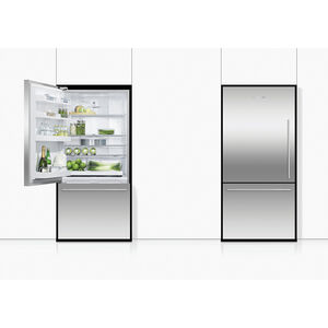 Fisher & Paykel Series 5 31 in. 17.1 cu. ft. Smart Counter Depth Bottom Freezer Refrigerator, Left Hinge - Stainless Steel, , hires