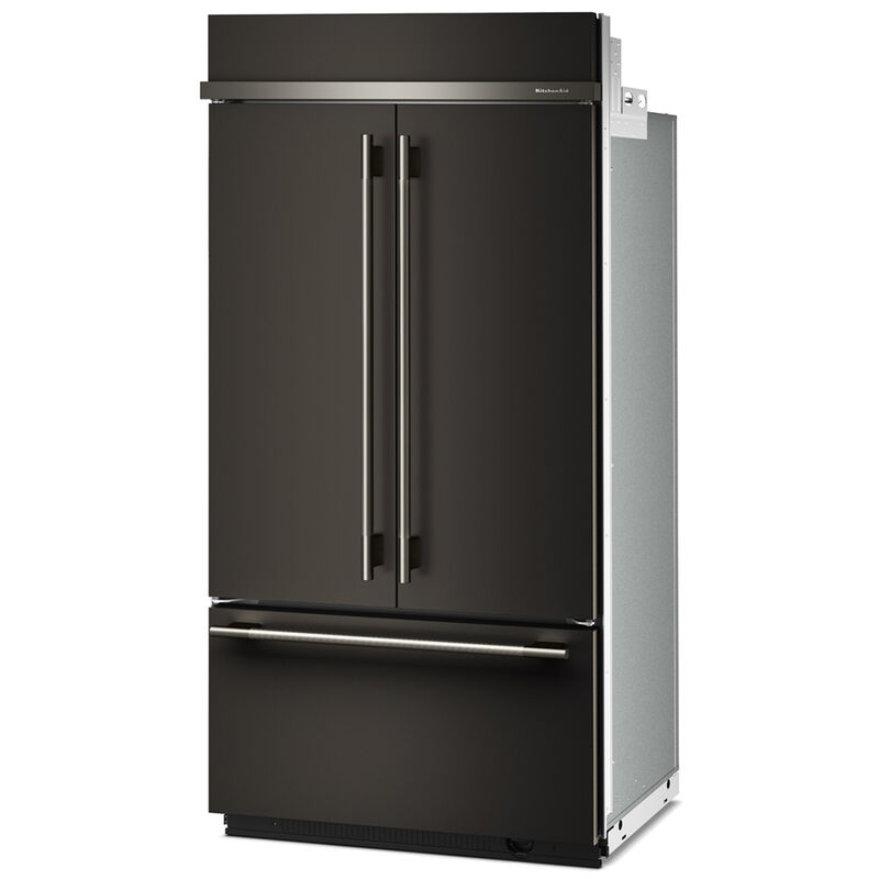 KitchenAid 42 in. 24.2 cu. ft. Built-In Counter Depth French Door Refrigerator with Ice Maker - Black Ore, Black Ore, hires