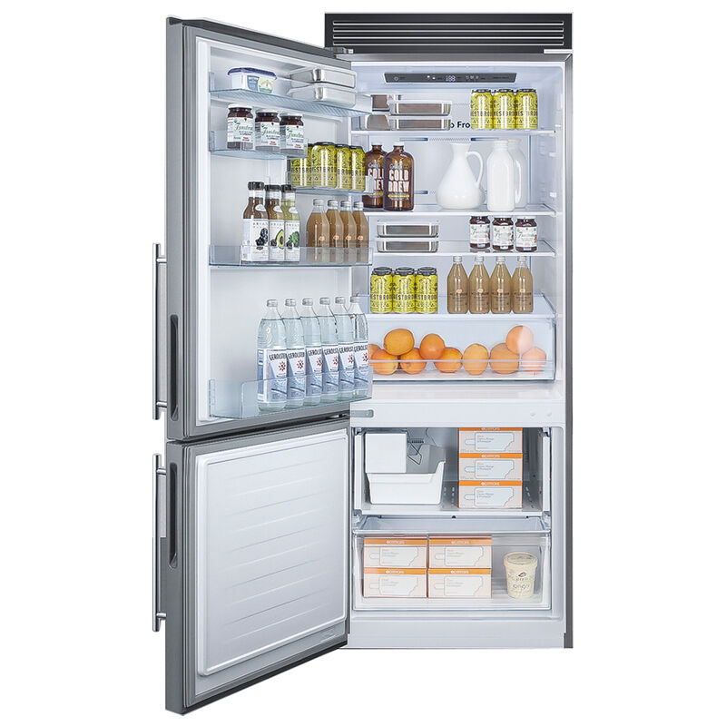 Summit 28 in. 14.6 cu. ft. Counter Depth Bottom Freezer Refrigerator with Ice Maker - Stainless Steel, , hires