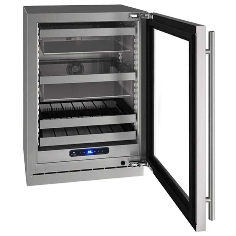 U-Line 5 Class Series 24 in. Built-In/Freestanding 5.2 cu. ft. Beverage Center with Removable Shelves & Digital Control - Stainless Steel, , hires