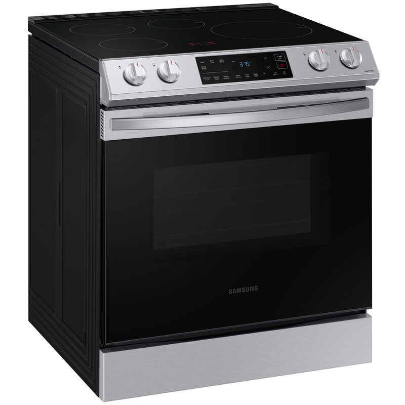 Samsung 30 in. 6.3 cu. ft. Smart Slide-In Electric Range with 4 Induction Burners - Fingerprint Resistant Stainless, Fingerprint Resistant Stainless, hires