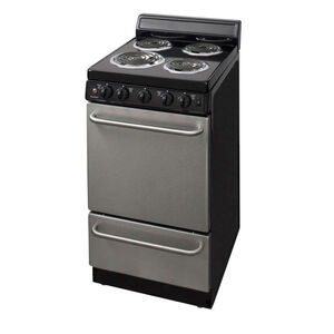 Premier 20 in. 2.4 cu. ft. Oven Freestanding Electric Range with 4 Coil Burners - Stainless Steel, , hires