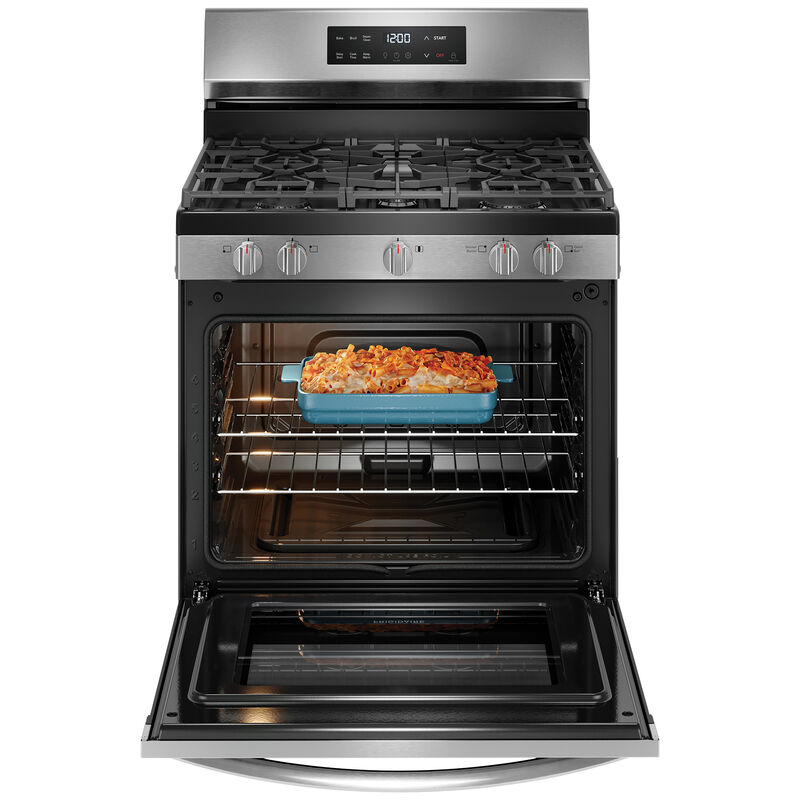 Frigidaire 30 in. 5.1 cu. ft. Oven Freestanding Natural Gas Range with 5 Sealed Burners - Stainless Steel, , hires