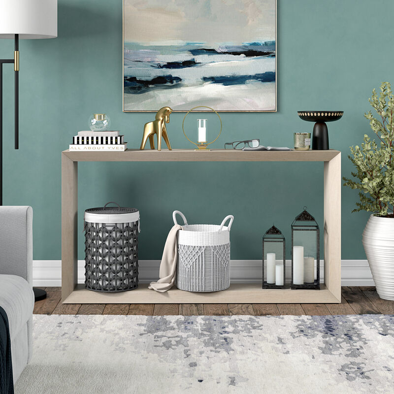 Hudson & Canal Osmond 55" Wide Rectangular Console Table - Alder White, , hires