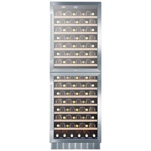 Summit 24 in. Wine Cooler with Wood Racks, Dual Temperature Zones & 118 Bottle Capacity - Stainless Steel, , hires